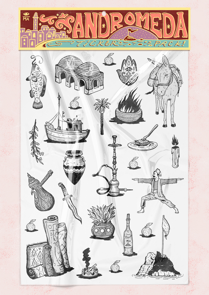 Stickers pack - Jaffa flash -Black & White