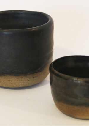 Ceramic Cups Set - Black Pearl Glaze