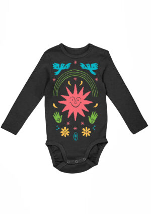 Sun Explosion - Baby Cotton Overall (black)
