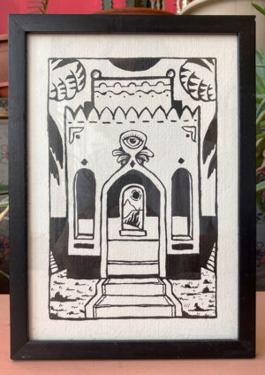 Run Fire Run 2 - Black Ink (Framed) (19*26 cm)