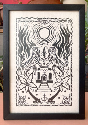 Run Fire Run 3 - Black Ink (Framed) (19*26 cm)