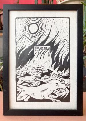 Run Fire Run 6 - Black Ink (Framed) (19*26 cm)