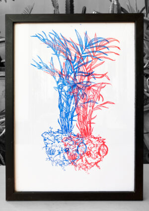 Trashplants ,Silkscreen print (Framed) (23*32 cm)