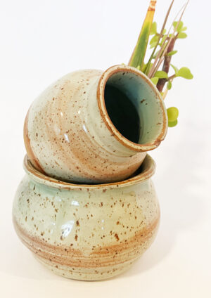 Ceramic "Mini-Vase" Set - Ground/Coral Glaze
