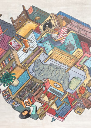 Alone Together- Acrylic On Wood (50*50 cm))