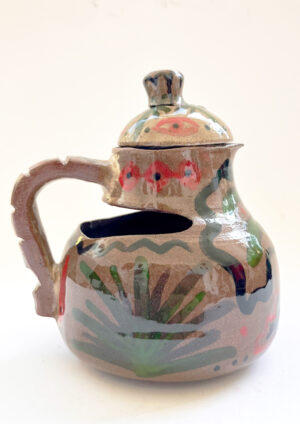 Ceramic "S Vase" -  Palm Snake (with lid)