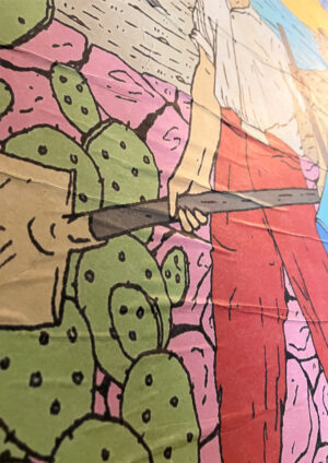 1948 - Wallpaper on wood (88*64 cm)