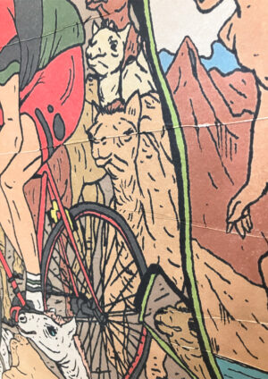 1969 - Wallpaper on wood (88*64 cm)