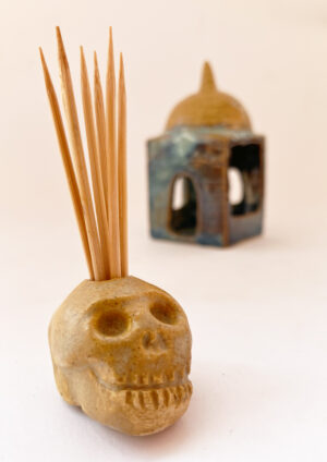 Ceramic Skull House - Toothpick Holder