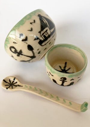 Green Sailing Set - Bowl + Cup + Spoon