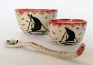 Red Sailing Set - Bowl + Cup + Spoon