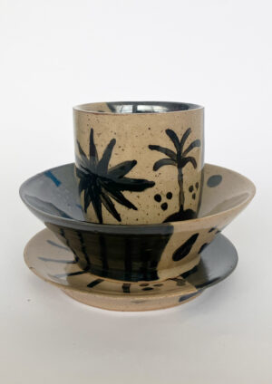 Black Split Set - Bowl + Cup + Plate