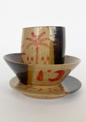 Red Split Set - Bowl + Cup + Plate